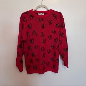 Red and black vintage 80s streetwear sweater